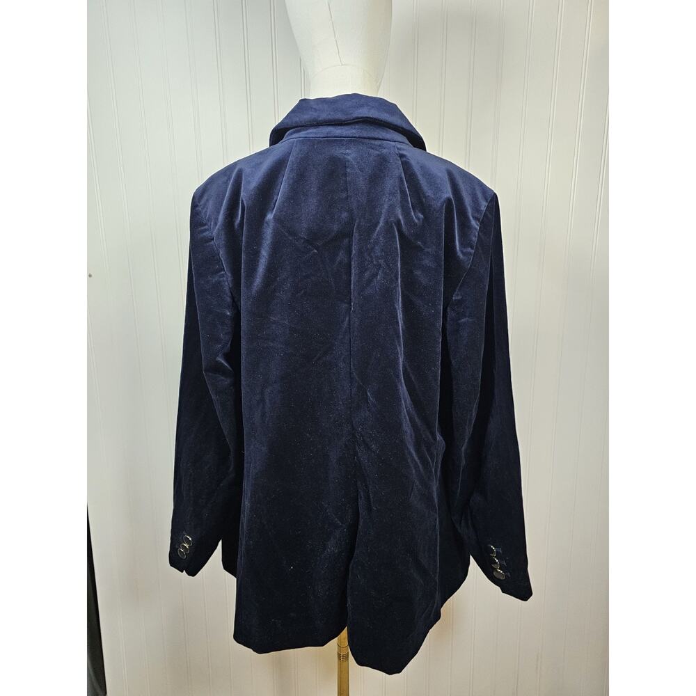Talbots Blue Velvet Blazer Women's Size 16W Petite NWT Career Preppy Academia - Picture 3 of 8